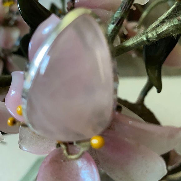 Vintage 925 pink quartz ring